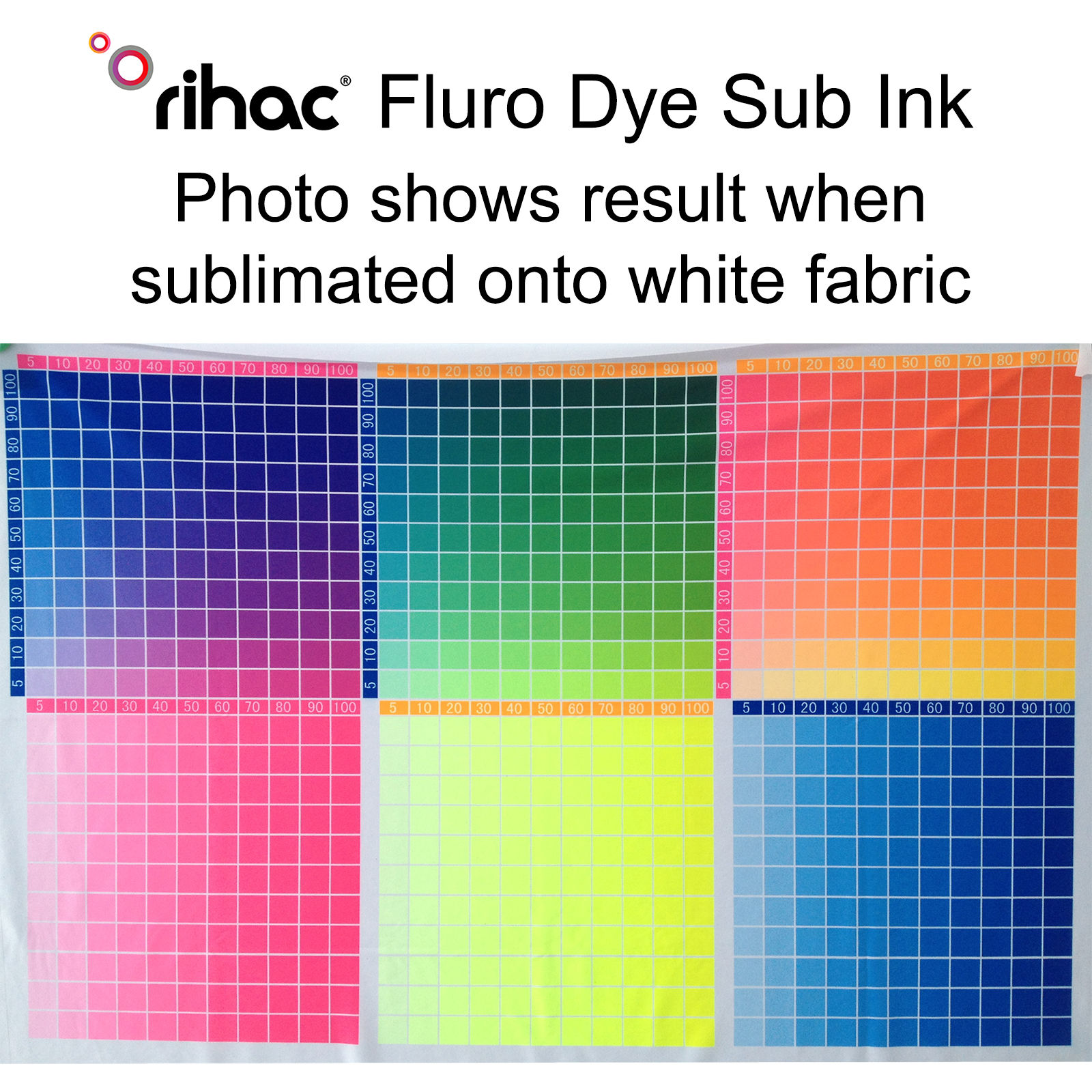 Rihac neon fluro dye sublimation ink suitable for brother and epson brand printers